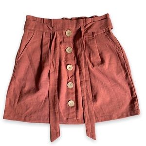 HOTKISS pleated mini skirt with pockets and belt